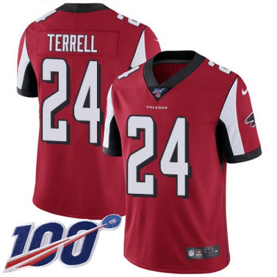 Nike Atlanta Falcons #24 A.J. Terrell Red Team Color Youth Stitched NFL 100th Season Vapor Untouchable Limited Jersey Youth